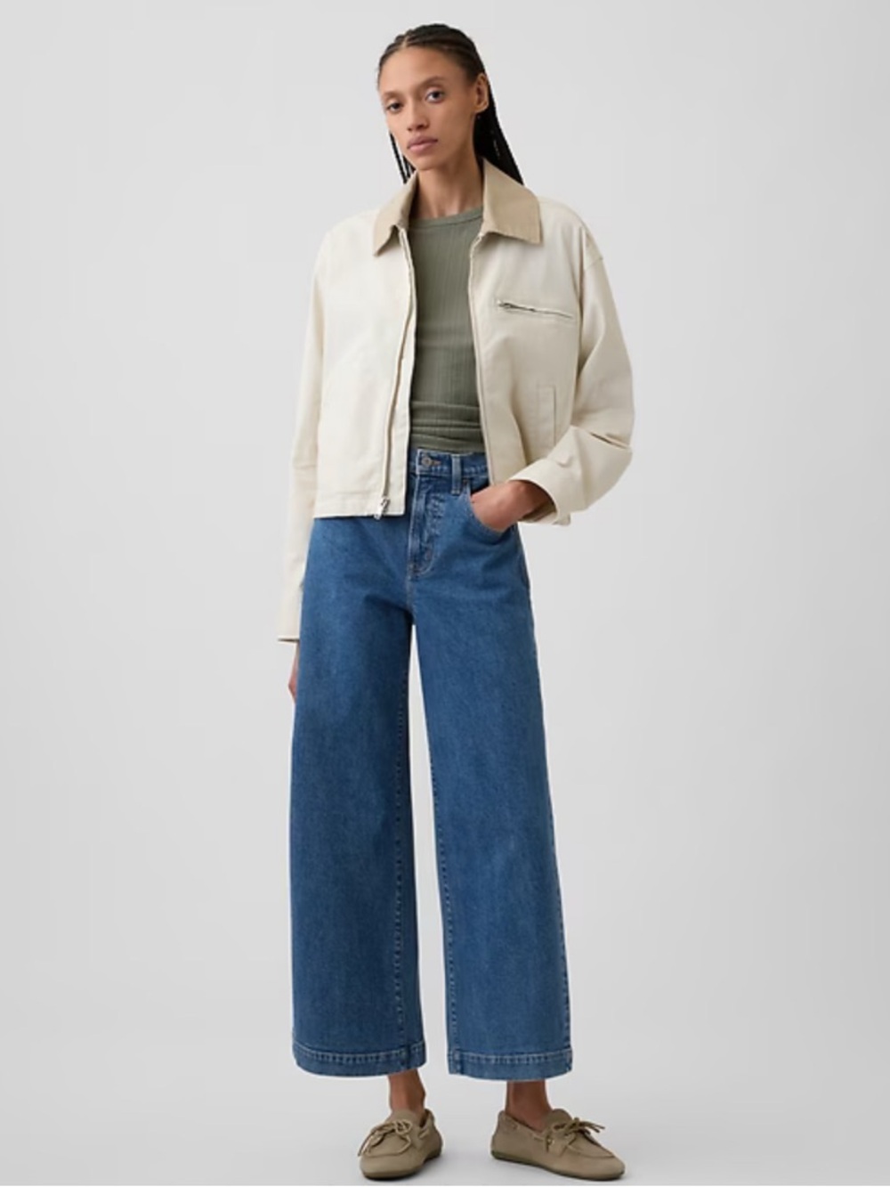 GAP Women’s High Rise Wide Leg Crop Jeans Size 6/28 - Picture 4 of 11